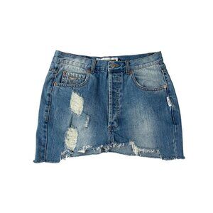 The Laundry Room Distressed Denim Skirt Size 26